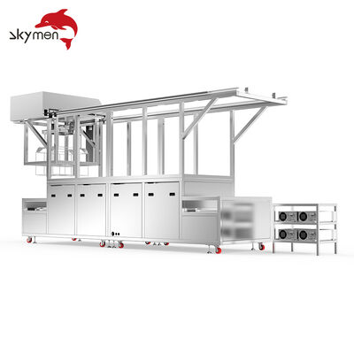 電動リフト＆トランスファーシステムを備えた半自動多槽超音波洗浄機
